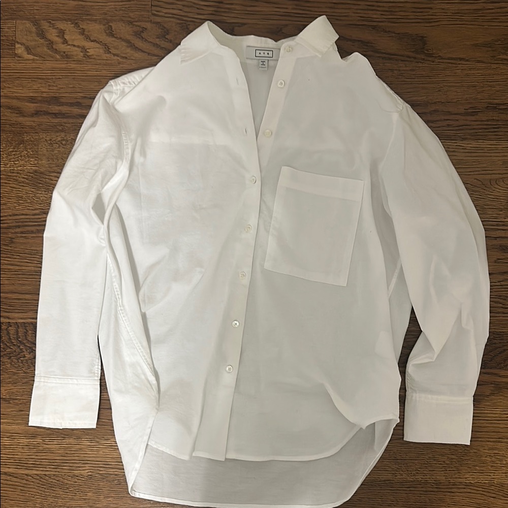AYR The Deep End White Casual Button Down Shirt Relaxed Fit NWOT